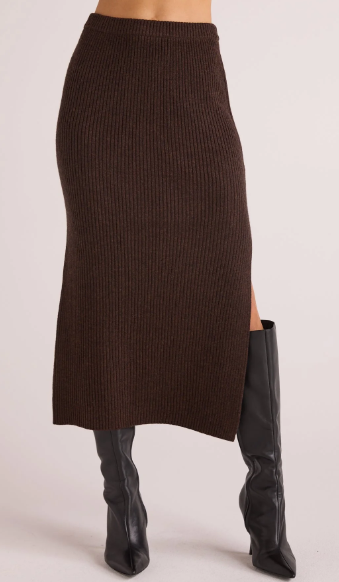 Bella Dahl Ribbed Midi Knit Skirt