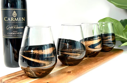 Resin Stemless Wine Glasses - Black Ember