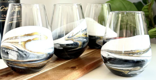 Resin Stemless Wine Glasses - Onyx - NOW