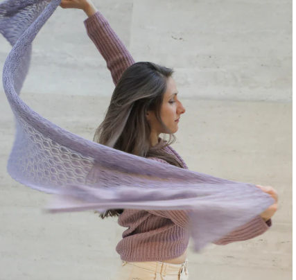 Pointelle Baby Alpaca Scarf - Pink; Periwinkle; Beige; Chocolate